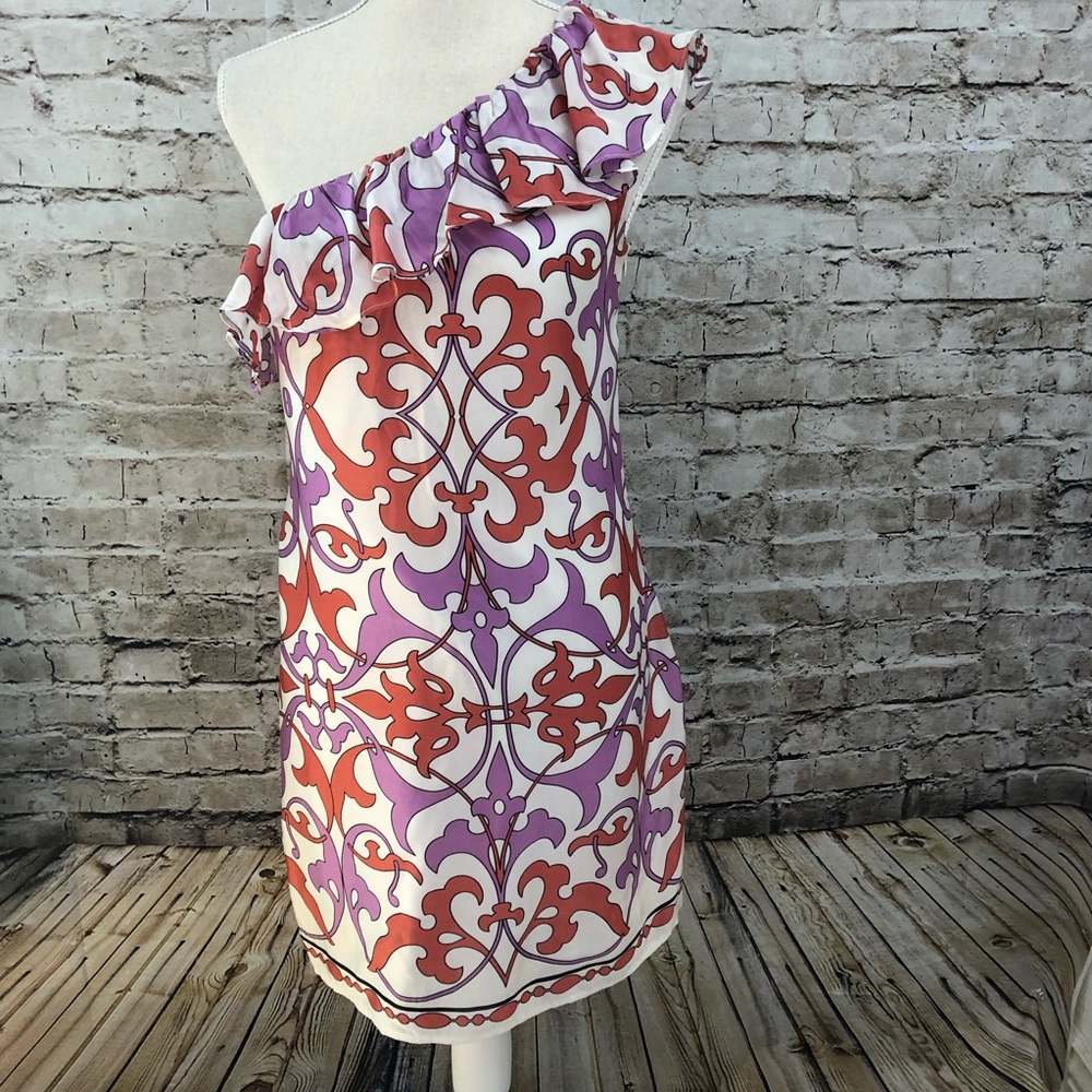 COREY LYNN CALTER One Shoulder Silk Blend Dress